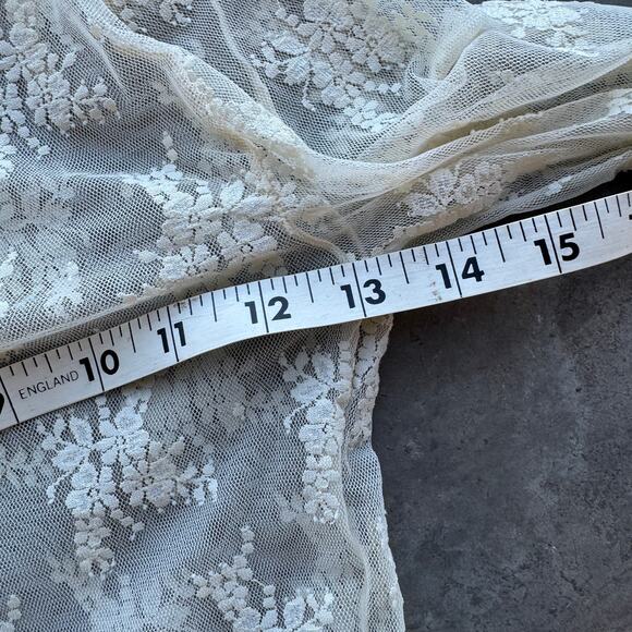 Vintage Y2k Free People Sheer Lace Mock Neck Longsleeve Ivory Blouse Small - Picture 4 of 5
